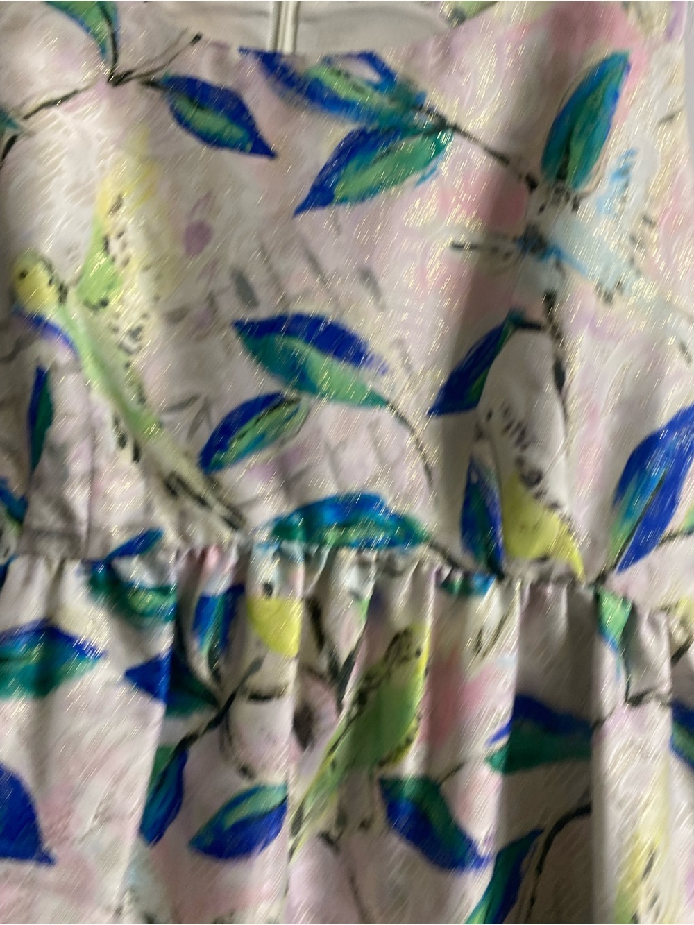 Archival Anthropologie Leifsdottir Metallic Bird Print Brocade Peplum Blouse 6 - Picture 6 of 15